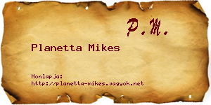 Planetta Mikes névjegykártya